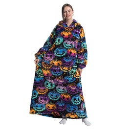Shamdon Home Collection Blanket Hoodie for Women Men, Oversized Warm Cozy Hooded Wearable Blanket with Sleeves