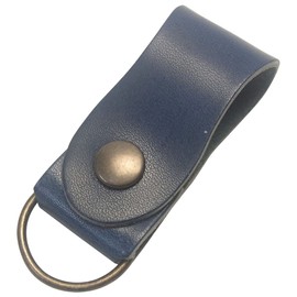 Highstyle Tochigi Leather Key Chain, Made in Japan, Base Grade Type, Shape Design, Belt Loop Key Chain, antique/navy