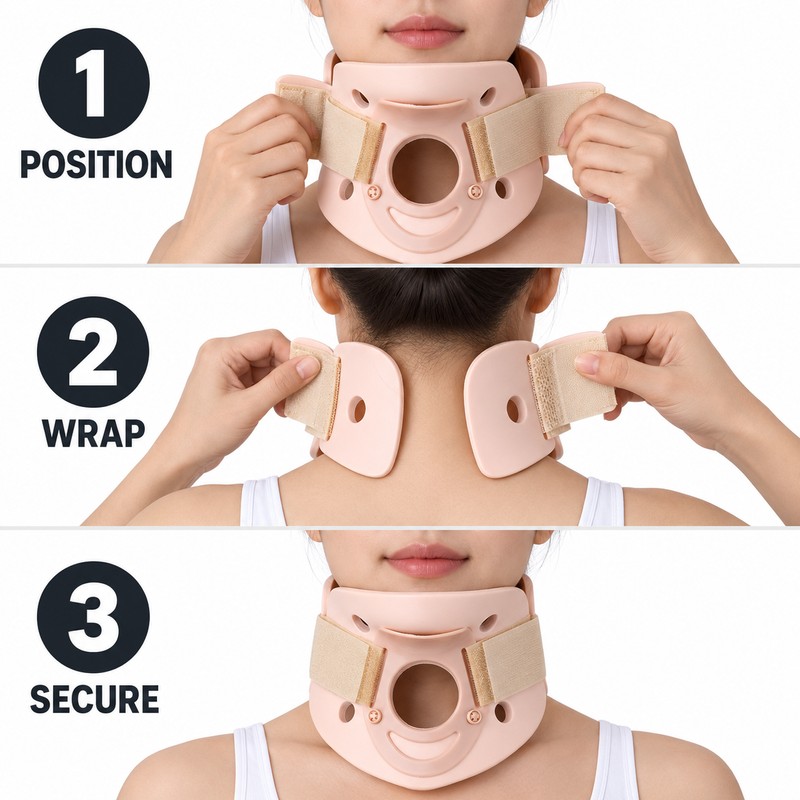 Cervical Collar Neck Brace with Large Throat Opening, Breathable Polymer