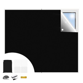 QILUCKY 100% Blackout Blind,300x145cm Blackout Blinds Stick on,Portable Blackout Curtains Fits Any Size Shape,Ideal for Travel, Bedroom, and Nursery