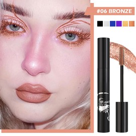 Rose Gold glitter Mascara – Lengthening & Volumizing Formula – Smudge-Proof, Waterproof & Long Lasting Colored Mascara for Creative Makeup Styles