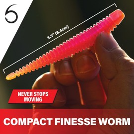 6th Sense Fishing Boosa Ned 3.3 - Soft Plastic Worm - Bass Fishing (4k Shad)