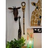 African Wood Decorative Walking Stick (Hand Made in Kenya) (Elephant/Lion