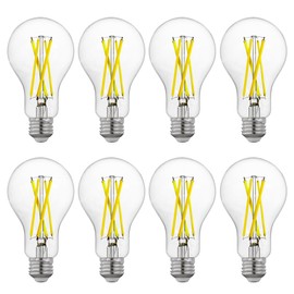 FLSNT 100W Equivalent LED Edison Bulbs, 5000K Daylight, 12W Dimmable A21 LED Light Bulbs, 1600LM, CRI90, E26 Base, 8 Pack