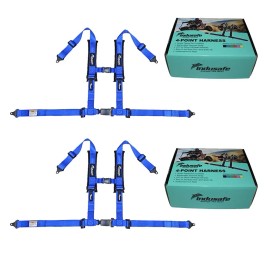 Indusafe Pair of BLUE 2" 4 Point Harness Racing Safety Seat Belts Shoulder Strap ATV UTV