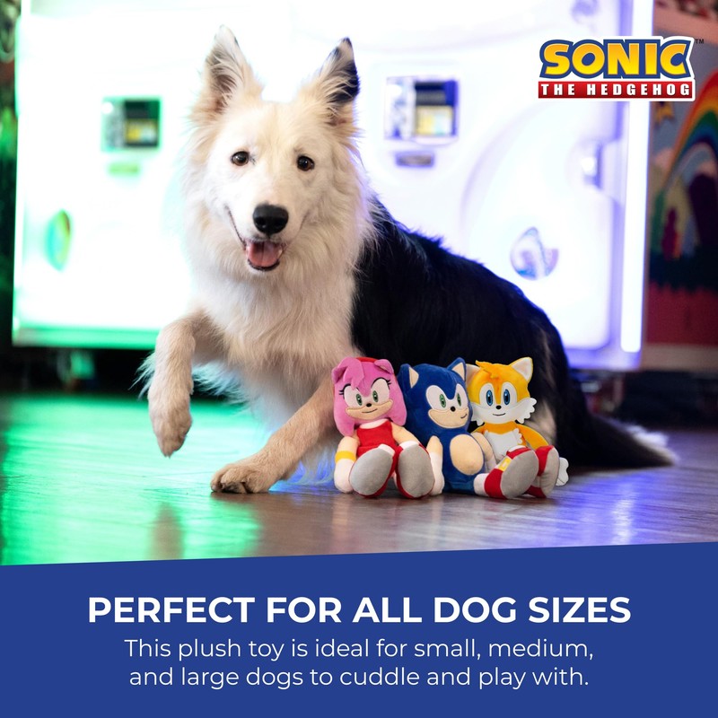 Multipet Sonic Tails Plush Dog Toy, 9-inch