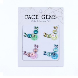 Facial Jewels Stickers, Makeup Accessories, Reusable Rhinestone Gems for Face Decoration, Stage Makeup, Party Glam (Face Gems(028))