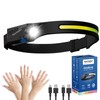 Headlamp Rechargeable, LED Waterproof Headlight for Adults, 230° Headband Light