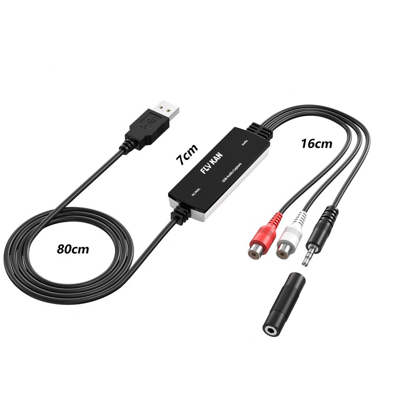 Fly Kan USB 2.0 Audio Grabber with USB-C Adapter –