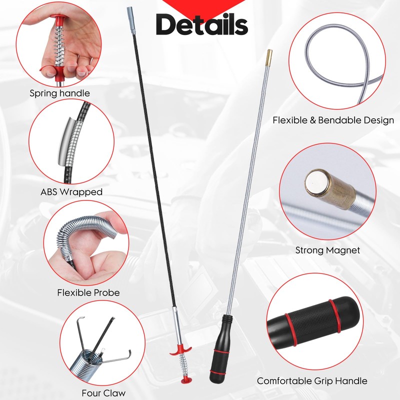 4 Pack Telescoping Magnet Pick-up Tool Set - Retrieving Telescoping