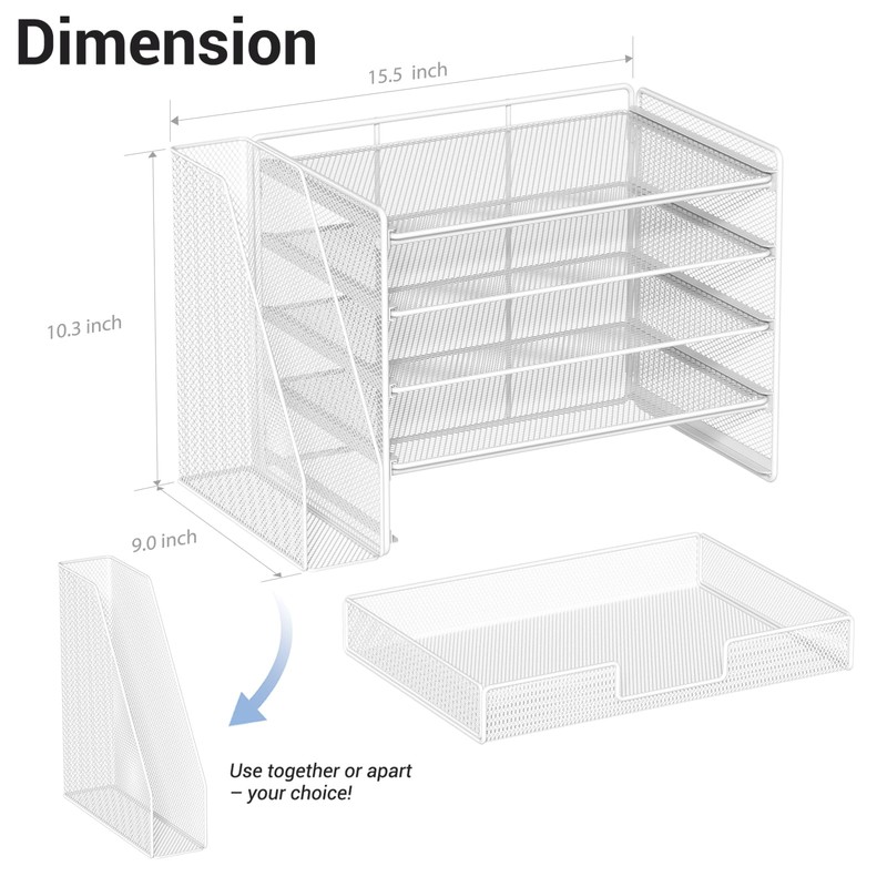 OPNICE Desk Organizers and Accessories with File Holder, 5-Tier Office
