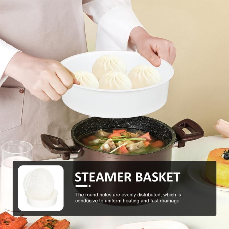3L PP Plastic Steamer Basket – 2-Pack Replacement Insert for