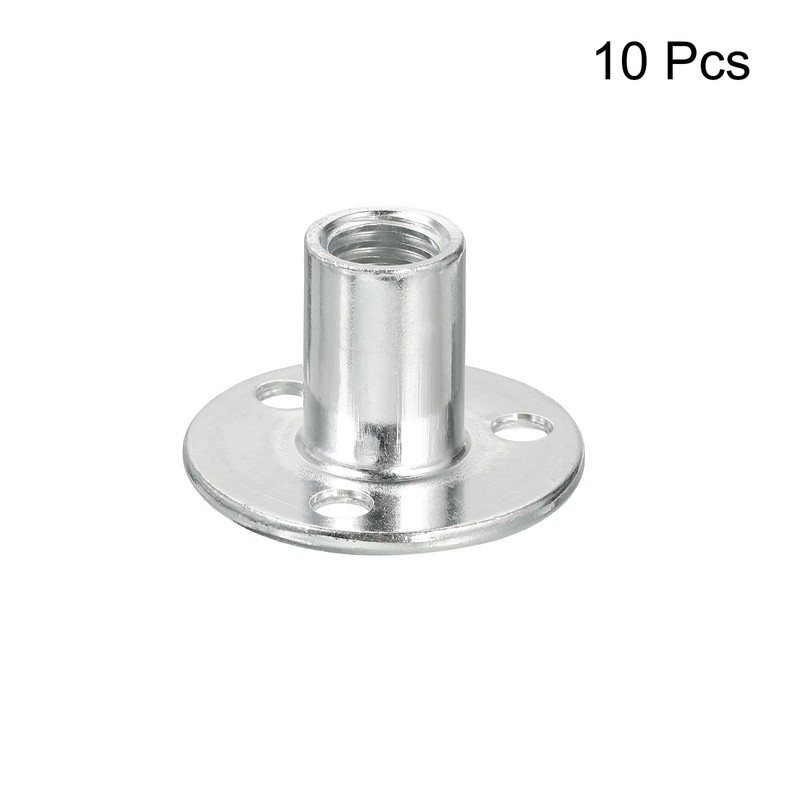 uxcell M12 Brad Hole Tee Nut, 10pcs Carbon Steel Round