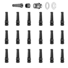 Aandxmok 18 Pcs Waterproof Cable Gland,PG13.5(NPT 1/2) Thread(6-12mm), Made of PA66 Material,waterproof wire grommet Strain Relief Cord Connectors,Suitable for Various Electrical Installations