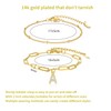 Candyfancy Dainty Gold Initial Bracelet Set - Layered Bracelets for