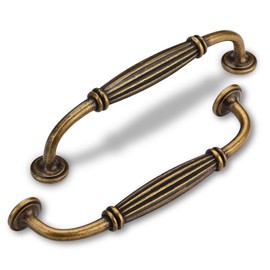 SYZOW Pack of 6 Vintage Furniture Handles, 128 mm, Zinc Alloy Antique Cabinet Handles, Vintage Antique Brass Handles, Furniture Handles, Door Handles, Kitchen Drawer Handles, Kitchen Handles