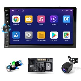 Haudio 7" Double Din Car Stereo with Wireless CarPlay/Android Auto, HD Touchscreen Car Radio with 2+64GB, Mirror Link, Backup Camera, GPS Navigation, WiFi, Bluetooth 4.1, FM/AM