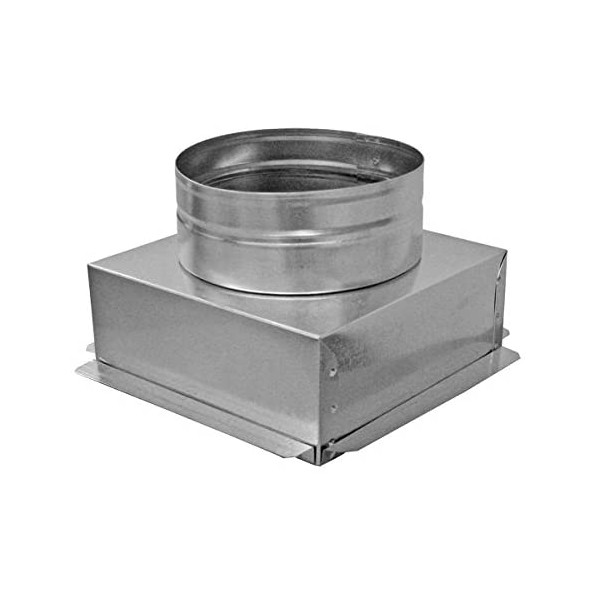Duct Outlet 14" x 14" Ceiling Box, w/ 14" Round Collar - Connects Register Vent and Diffuser HVAC