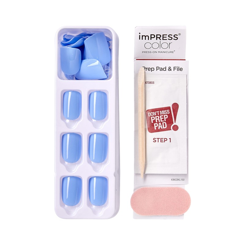 KISS imPRESS Color Press-On Manicure, Gel Nail Kit, PureFit Technology,