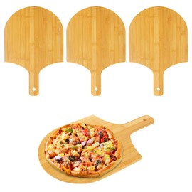 ACXFOND 4 Pack Natural Bamboo Pizza Peel 12 inch, Bamboo Pizza Paddle, Wooden Pizza Peels with Handle for Making Pizza, Pizza Bread Pie Cutting Board for Kitchen