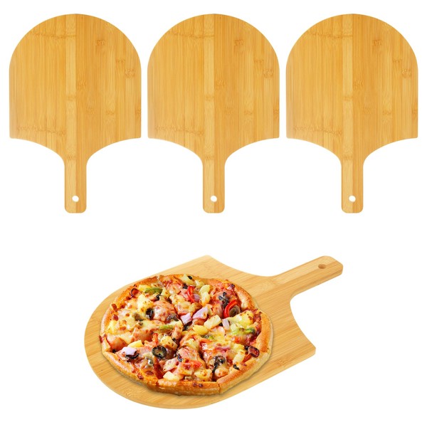 ACXFOND 4 Pack Natural Bamboo Pizza Peel 12 inch, Bamboo