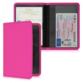 kwmobile Registration and Insurance Holder - Car Document Holder for Vehicle Documents and Cards - Neoprene - Dark Pink