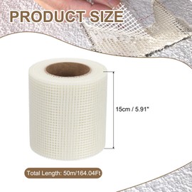 PATIKIL Drywall Repair Mesh Tape, 6 inch x 164 ft Fiberglass Repair Patch Self-Adhesive Dry Wall Joint Tape 6 Mesh Wall Hole Crack and Seam Patch, White