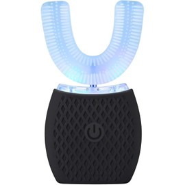 Eeghurt Automatic Ultrasonic Toothbrush, 360° Sonic Toothbrush Waterproof, Rechargeable Portable Electric Ultrasonic Toothbrush, Teeth whitening Brush for Travel and Household (Black)