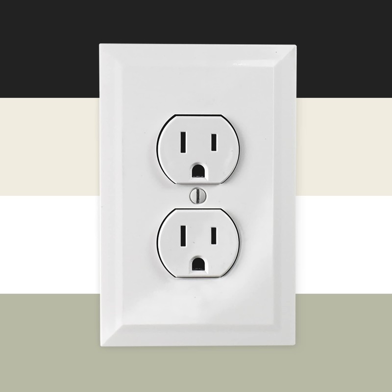Questech Decor Single Duplex Electrical Outlet Cover Wall Plate, 1-Gang