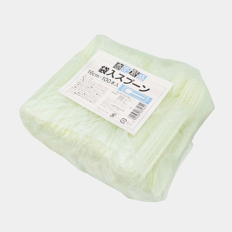 Disposable Spoons Plastic Bags 6.3 inches (16 cm) 200 Pieces