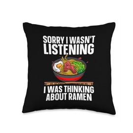 Ramen Gift Ramen Noodle Soup Accessories & Stuff Cool Art for Men Women Kids Ramen Noodles Lovers Throw Pillow, 16x16, Multicolor