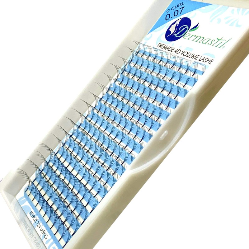 Dermastil 4D Premade Handmade Volume Eyelashes, Ready-to-Use Fan without Knots,