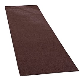 Collections Etc Extra-Wide and Extra-Long Skid-Resistant Floor Runner Rug for High-Traffic Flooring Areas, Including Entryways, Hallways, Foyers and Kitchens, Brown, 28" X 60"