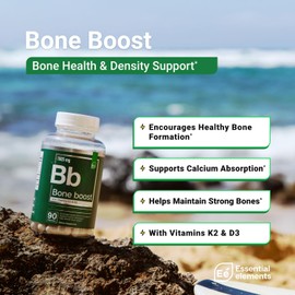 Essential Elements Bone Boost Health Supplement - Bone Support and Calcium Supplement with Vitamin D 3, K2, Cissus Quadrangularis for Bone Strength - 270 Capsules (90 Day Supply) (3-Pack)