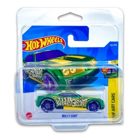 Hot Wheels Bully Goat (Green) 1/10 HW Art Cars 2022 - 62/250 (Short Card) *** COMES IN A KLAS CAR KEEPER PROTECTIVE COLLECTORS CASE *** HCX03