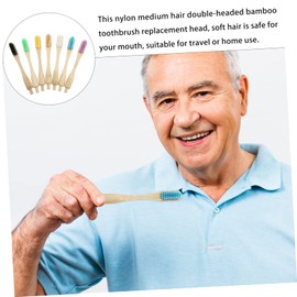 Baluue 7pcs Bamboo Nylon Toothbrushes for Oral Cleaning for Daily Use Tooth Cleaning Tool Gentle Gums for Home and Travel