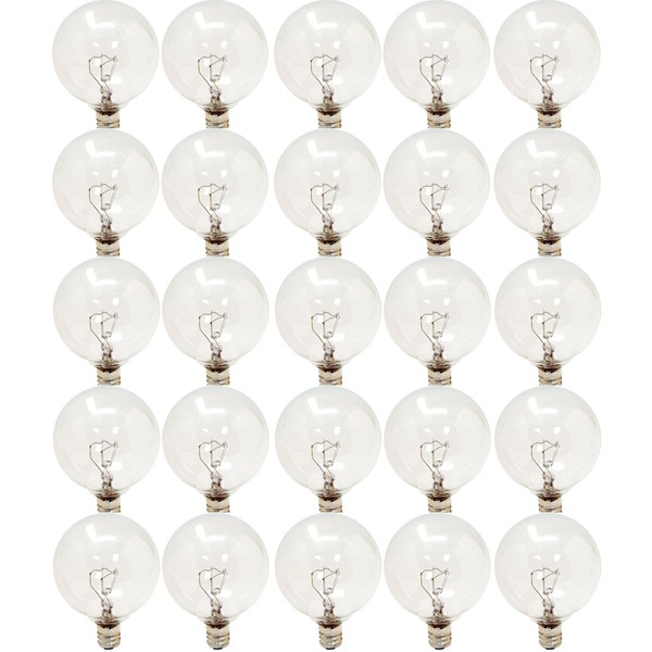 GE Lighting 15790 25-Watt, 195-Lumen Light Bulb with Candelabra Base, 25-Pack (Clear)
