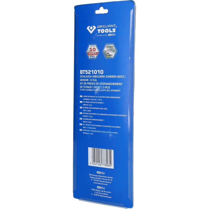 BRILLIANT TOOLS BT521010 Hose Clamp Pliers Set, Straight, 3-Piece [Powered