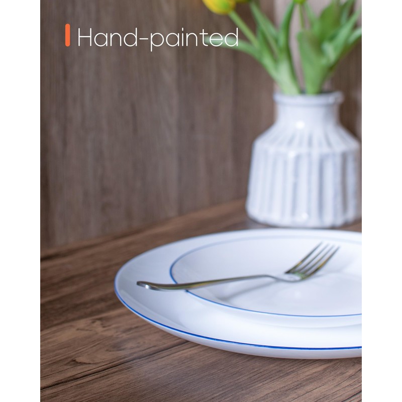 LaGlint 10.5 inch Dinner Plate Set of 6, Lightweight Round