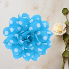 IS4U Blue Flower Brooch Pin - Classic Lapel Pin for Women - Wedding Party Dance Banquet Dress Suit Ceremony Accessories