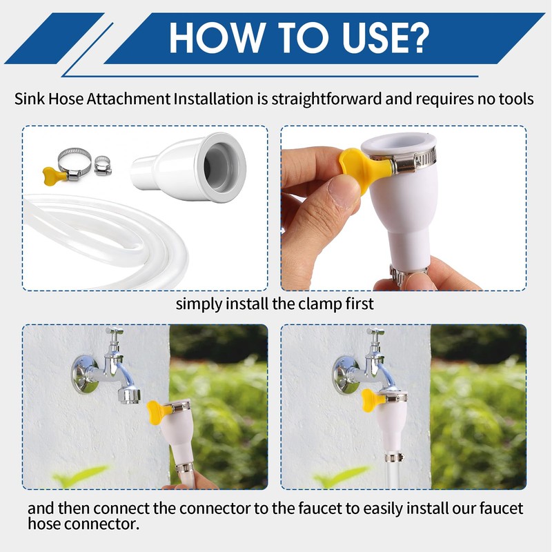4.9FT Faucet Hose Attachment for Sink & Large Humidifiers,with Adjustable