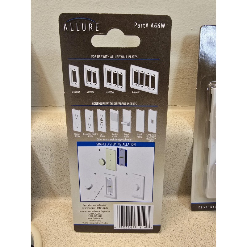 TayMac A66 White Allure Knob Dimmer 3 Pack
