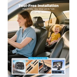Baby Car Camera for 2 Kids - 7" IPS Split Screen HD 1080P, Dual Cams with IR Night Vision & 150° Wide Angle - USB Powered Easy Install Backseat Monitor for Twins/Siblings Safety-VV