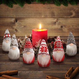 com-four® 6 x Premium Christmas Gnome 15 cm - Christmas Decoration - Winter Gnome Figure - Decorative Item - Scandinavian Decorative Trolls - Swedish Gnome with Beard (6 Pieces - Norwegian 2)