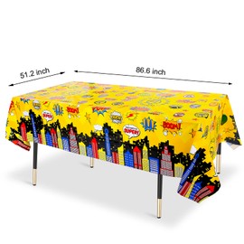 KRUCE 3 Pack Superhero Plastic Party Tablecloths,Superhero Plastic Table Cover,Superhero Theme Birthday Party Decorations,220 * 130cm