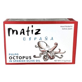 Matiz Pulpo Wild-Caught Pulpo Spanish Octopus in Olive Oil 4.0 Oz, (12 Pack)