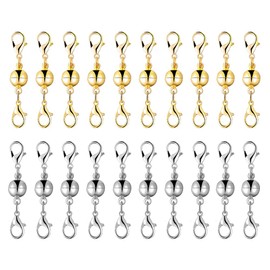 YaLiyA 20 Pieces Jewelry Buckles Lobster Clasp Clasps for Necklaces Round Silver Necklace Clasps Locking Jewelry Clasp Lobster Buckles, Button Jewelry, Bracelet Extenders Gold Silver