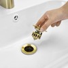 WOMAO Gold Sink Drain Fitting, Pop-Up Drain Valve with Overflow