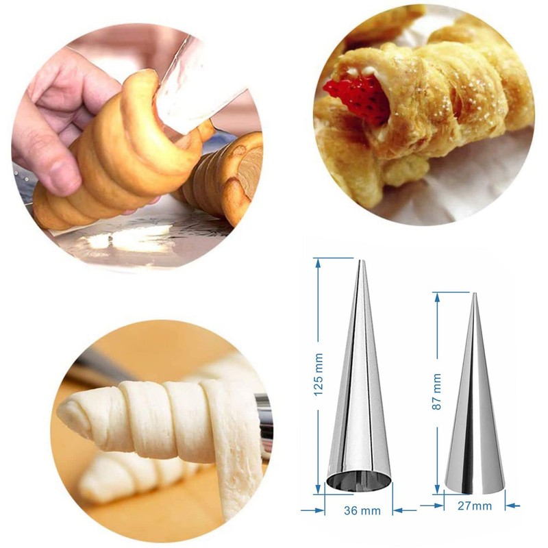 Joyeee 10 Pack Cream Horn Molds - Small & Large,