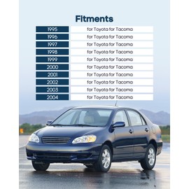 ECCPP Interior Exterior + Tailgate Door Handles 1995-2004 for Toyota for Tacoma Outer Replacement Driver Passenger Door Handles 5pcs Balck/Chrome 6922035030,768MX,6921035030,769MX,6909035010,79605